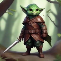 A digital art piece of a ghostwise halfling ranger from Dungeons and Dragons