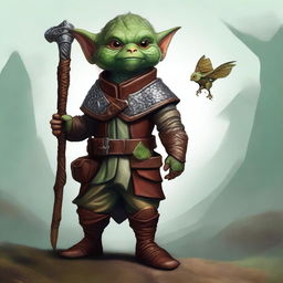 A digital art piece of a ghostwise halfling ranger from Dungeons and Dragons