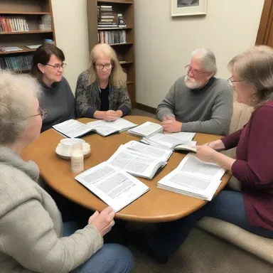 In the book club meeting, the members gathered for some chin wagging, discussing their favorite literature pieces and sharing recommendations.