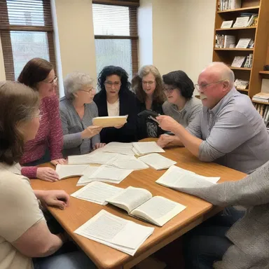 In the book club meeting, the members gathered for some chin wagging, discussing their favorite literature pieces and sharing recommendations.