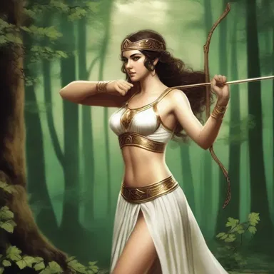 In Greek mythology, Artemis was known to wear a scanty tunic while hunting in the forest.