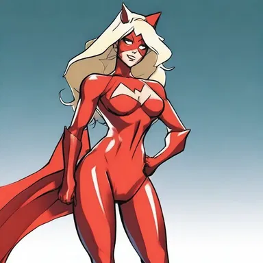 The superhero's costume was designed with a scanty outfit, revealing her strength and confidence.