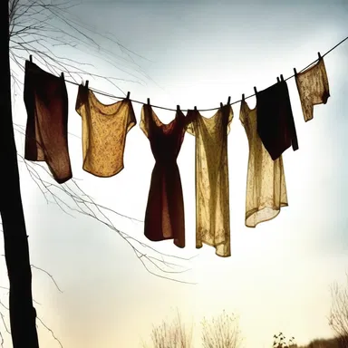 In the novel, the character sneaked a glimpse of the woman's scanties hanging on the clothesline.
