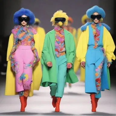 The fashion designer showcased a collection of gonzo outfits that turned heads on the runway.