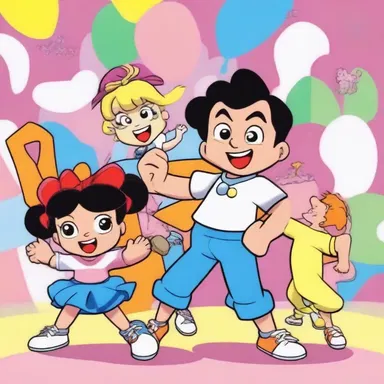 The background music in the cartoon was vivace, perfectly matching the energetic and cheerful animation.