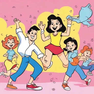 The background music in the cartoon was vivace, perfectly matching the energetic and cheerful animation.