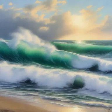 The artist captured the essence of the ocean by depicting the waver of the waves.