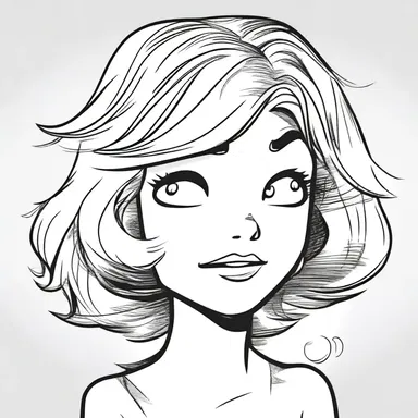 In the comic strip, the character's hair was drawn with a subtle waver to indicate movement.