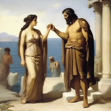 In Greek mythology, the waver in Odysseus' decision between staying with Calypso or returning to his wife Penelope is a central conflict.