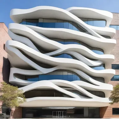 The architect incorporated a waver-inspired element into the design of the building's facade, creating a dynamic and waving effect.