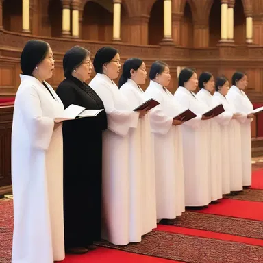During the religious ceremony, the choir's voices would waver, producing a melodious sound that resonated with the worshippers.