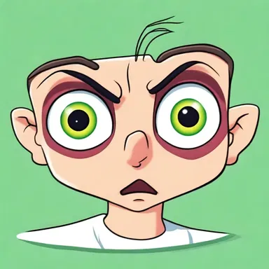 In the cartoon, the character's eyes would waver back and forth rapidly when he was surprised.