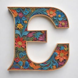 A stylish and ornately designed letter 'S' in vivid colours with intricate detailing.