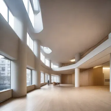 The architect designed the building with an impressive exterior, but the interior lacked any sense of tone deafness as the rooms were not acoustically optimized.