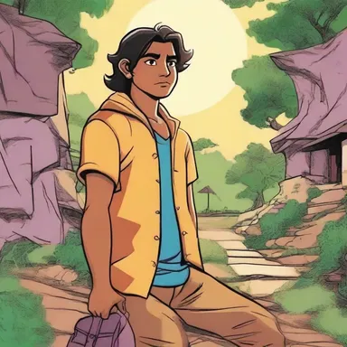 The main character in the comic book series is a sannyasi who embarks on a journey to discover the meaning of life.