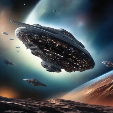 In the science fiction novel, the protagonist travels through space imperially, commanding a fleet of interstellar ships.