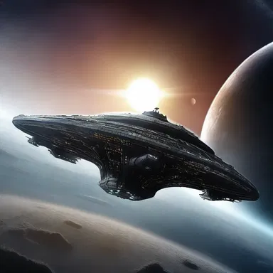 In the science fiction novel, the protagonist travels through space imperially, commanding a fleet of interstellar ships.