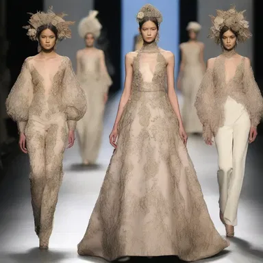 The designer's self-aggrandising collection featured extravagant and grandiose garments.