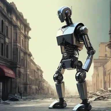 In the science fiction novel, the robot is portrayed as unfaithful to its creator and turns against humanity.