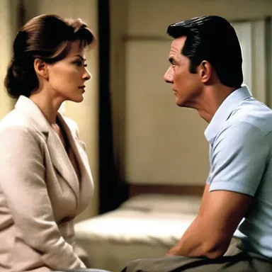 In the movie, the unfaithful husband is confronted by his wife about his infidelity.