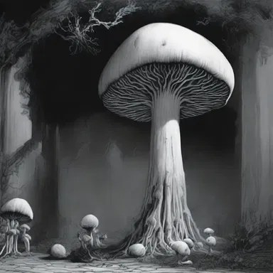 As the protagonist entered the haunted mansion, he noticed a decaying pileus-shaped cluster of mushrooms growing ominously on the wall, setting a macabre and unsettling atmosphere in the horror story.