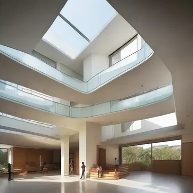 The architect rationalised the unconventional design of the building by citing practical reasons, such as maximizing natural light and space efficiency.