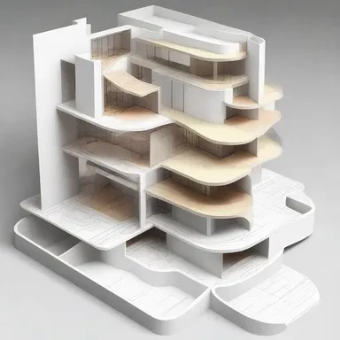 The flow diagram was used by the architect to map out the flow of movement within the building.