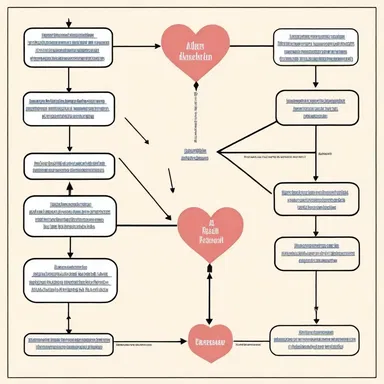 The flow diagram showed the progression of the romantic relationship between the two main characters.