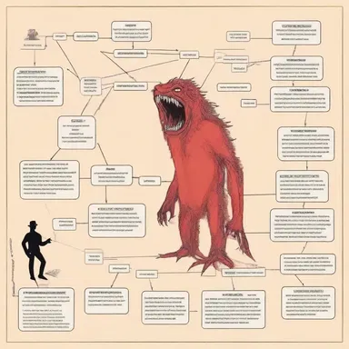 The flow diagram depicted the terrifying sequence of events leading up to the protagonist's encounter with the monster.