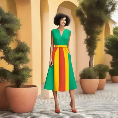 The fashion designer's collection exudes optimism with its bright and vibrant colors, expressing a joyful and positive outlook.