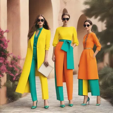 The fashion designer's collection exudes optimism with its bright and vibrant colors, expressing a joyful and positive outlook.