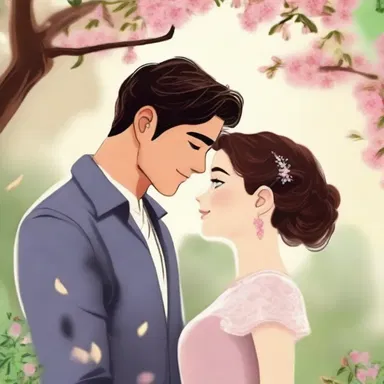The romantic novel portrays a story of love and optimism, where two characters overcome obstacles to find their happily ever after.