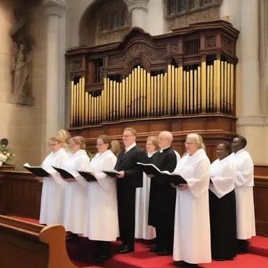 The church choir performed a beautiful piano music as part of the religious service.