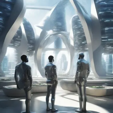 The futuristic society depicted in the novel managed to get along by using advanced technology for peaceful coexistence.