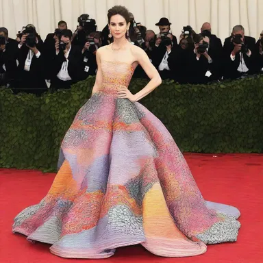 The different colors and patterns of the dress didn't quite get along with each other, causing a fashion disaster at the event.
