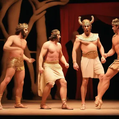 The play is a witty parody of Greek mythology, poking fun at the famous gods and heroes of ancient times.