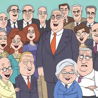 The animated sitcom often includes parodies of famous politicians and celebrities.