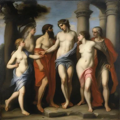 The old master's paintings often featured scenes from ancient Greek mythology.