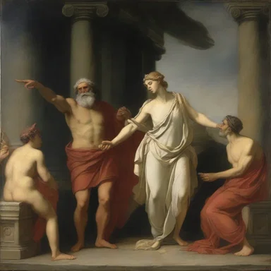 The old master's paintings often featured scenes from ancient Greek mythology.