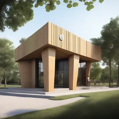 The golf tee design was incorporated into the structure of the building, adding a unique and sporty element to the design.