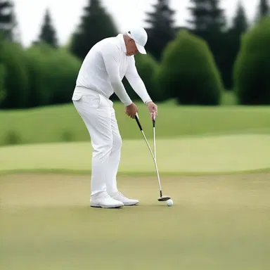 As the golfer placed the ball on the golf tee, a ghostly figure appeared and knocked the ball off, sending shivers down his spine.