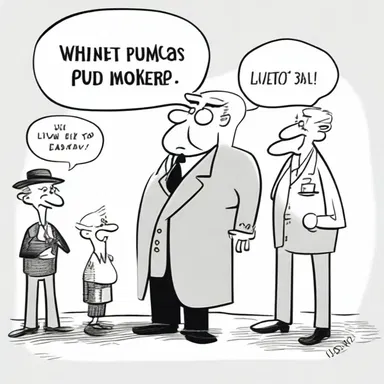 The cartoonist used exaggerated spacing as a humorous effect by justifying the spaces between words.
