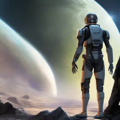 In the science fiction novel, the protagonist uses advanced technology to justify his decision to leave Earth.