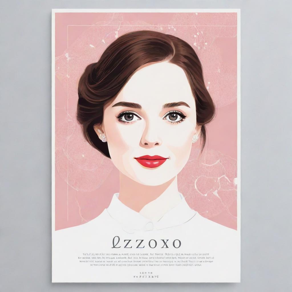 Generate an elegant, visually stunning poster featuring a personalized AI representation of Lizzy. Incorporate design elements that capture her essence, complemented by a heartfelt, inspirational quote.