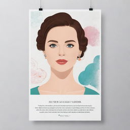 Generate an elegant, visually stunning poster featuring a personalized AI representation of Lizzy. Incorporate design elements that capture her essence, complemented by a heartfelt, inspirational quote.