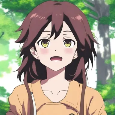 In the anime series, the character would squinch their eyes whenever they were surprised.