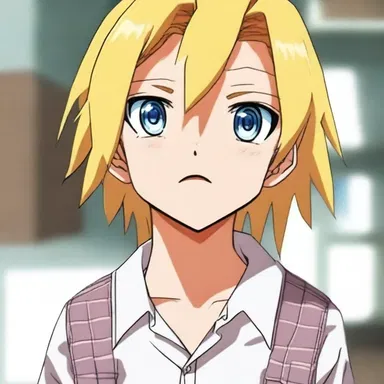 In the anime series, the character would squinch their eyes whenever they were surprised.