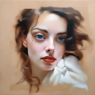 The artist expertly captured the squinching of the model's eyes in the portrait.