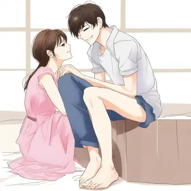 She squinched her face in pain as he accidentally stepped on her foot, but quickly forgave him with a smile.