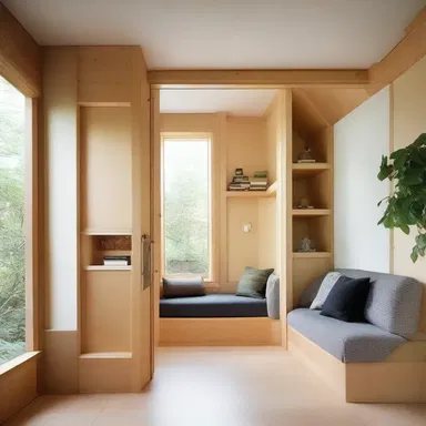 The architect used squinching to create cozy nooks in the house's layout.
